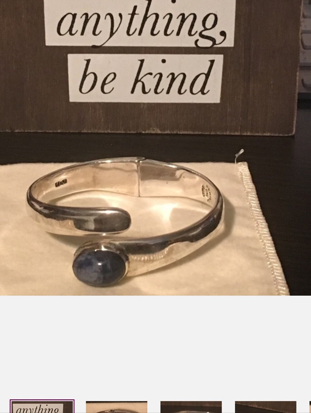 Sterling Silver blue lapis stone bracelet
